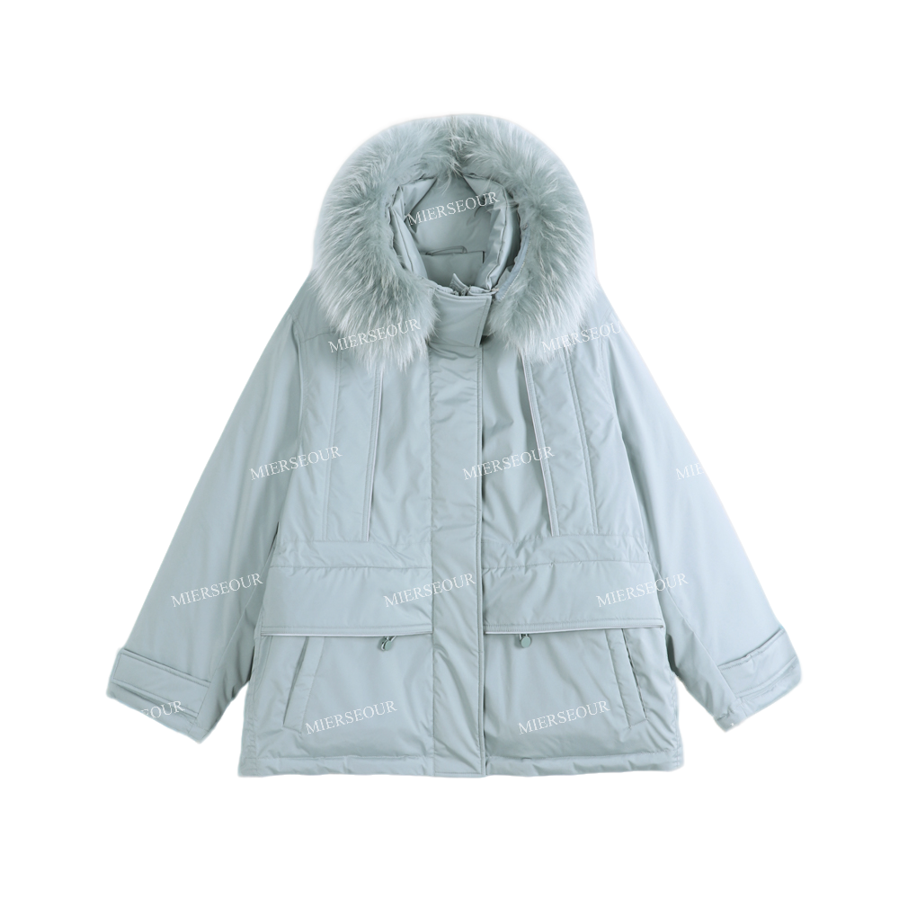 【雪域冰川】冬季新款简约百搭保暖连帽羽绒服1826