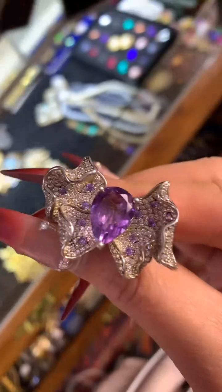 【闪购商品】紫晶戒指银S925镶嵌楚楚中古珠宝甄选不退换