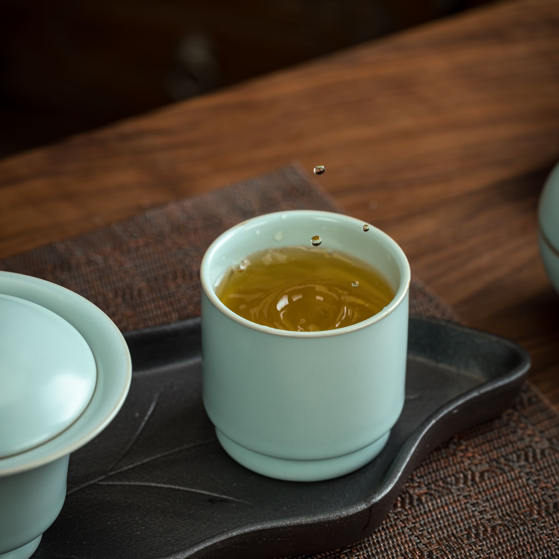 天青汝窑主人杯大号马蹄杯高端陶瓷茶杯汝瓷主人单杯-80ML-AA1348