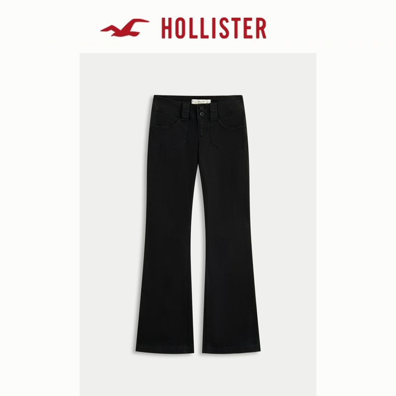 Hollister25夏季新款美式Y2K辣妹修身微喇休闲裤女装KI356-5078