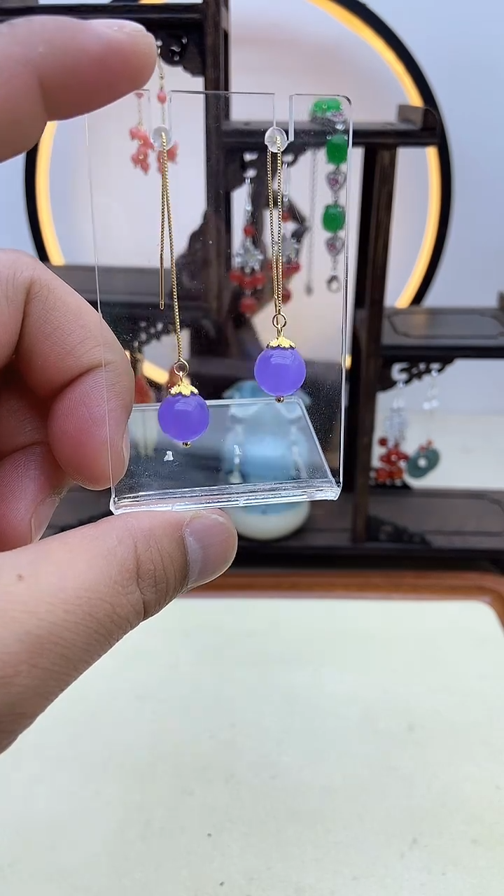 【闪购商品】翡翠耳饰14K金镶嵌10号