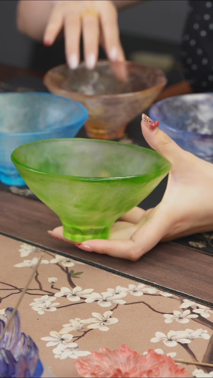 手工艺品琉璃绿色建盏