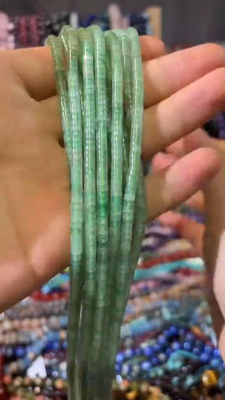 合金木变石（虎睛石）珠宝奇石绿东陵2*4mm直切