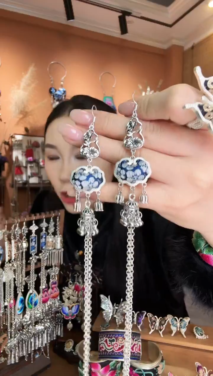 刺绣纯手工民族风耳环