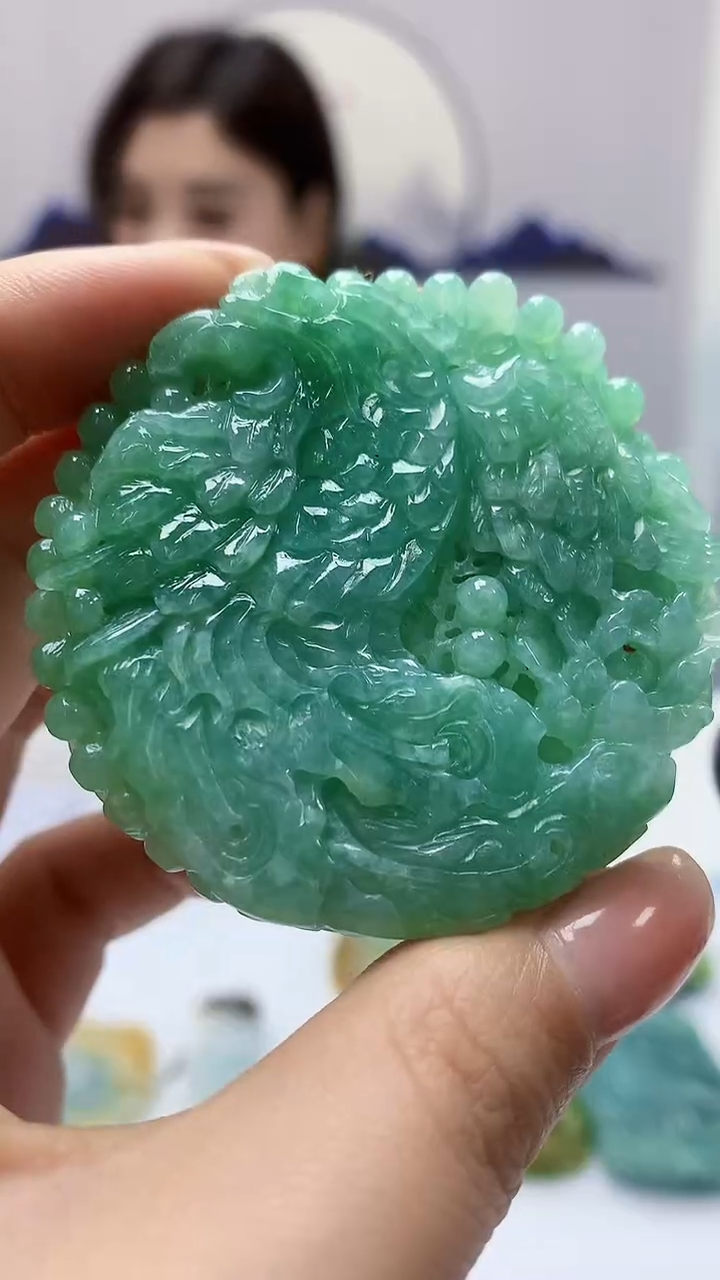 【闪购商品】定制翡翠未镶嵌4829ms-毛货挂件凤凰137