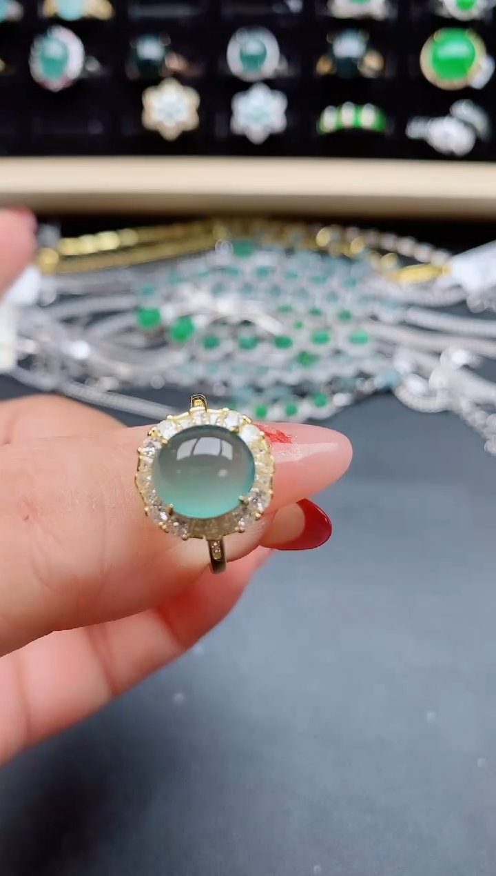 【闪购商品】翡翠戒指银S925镶嵌5085850