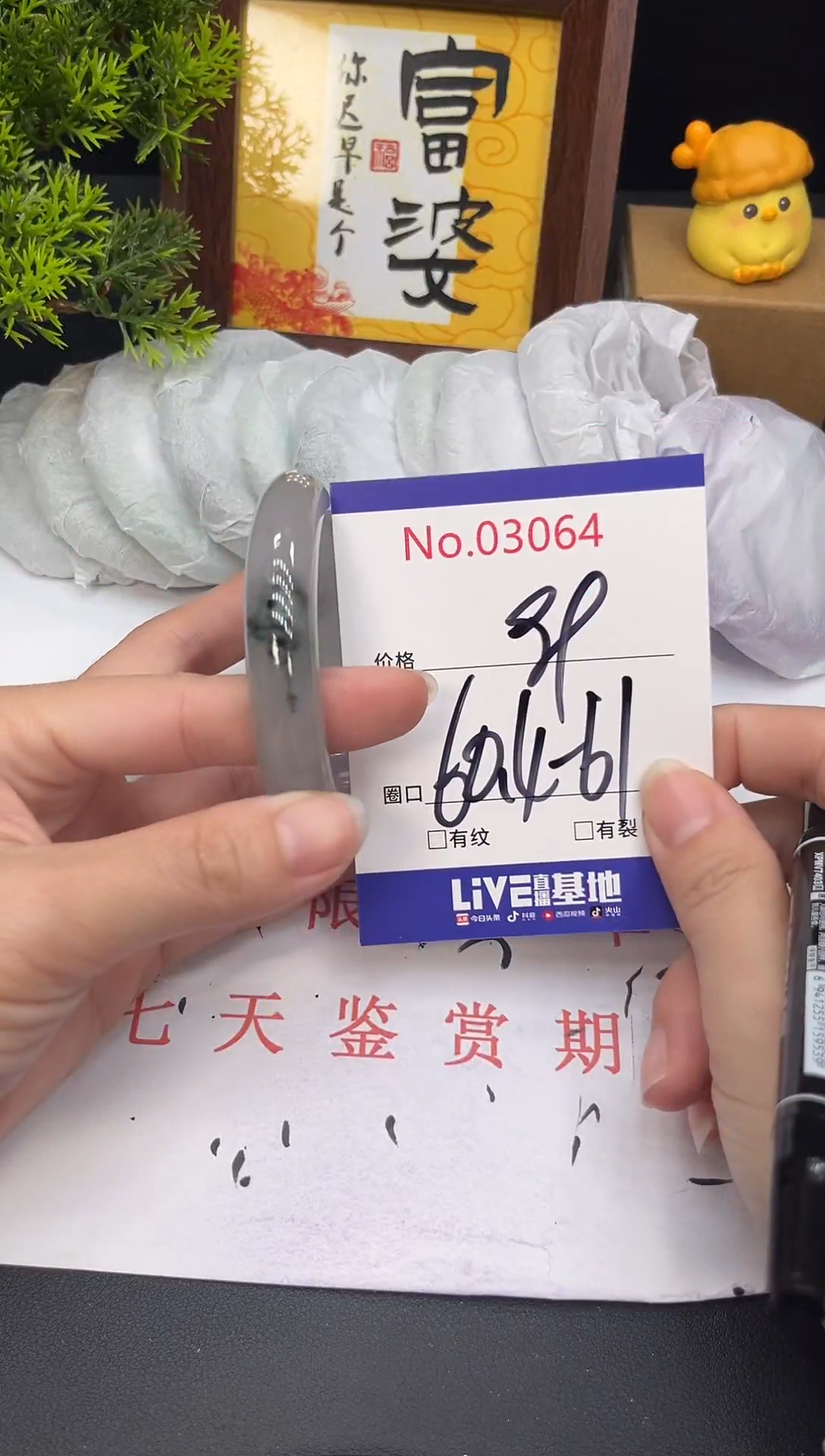 未镶嵌手镯翡翠3064