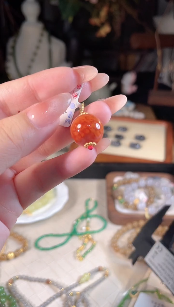 南红玛瑙银S925镶嵌吊坠(不含链)多样性发货其一