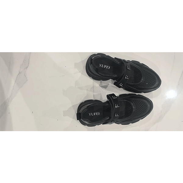 QXZ906 时尚休闲夏季百搭黑色复古平底英伦风网面小皮鞋