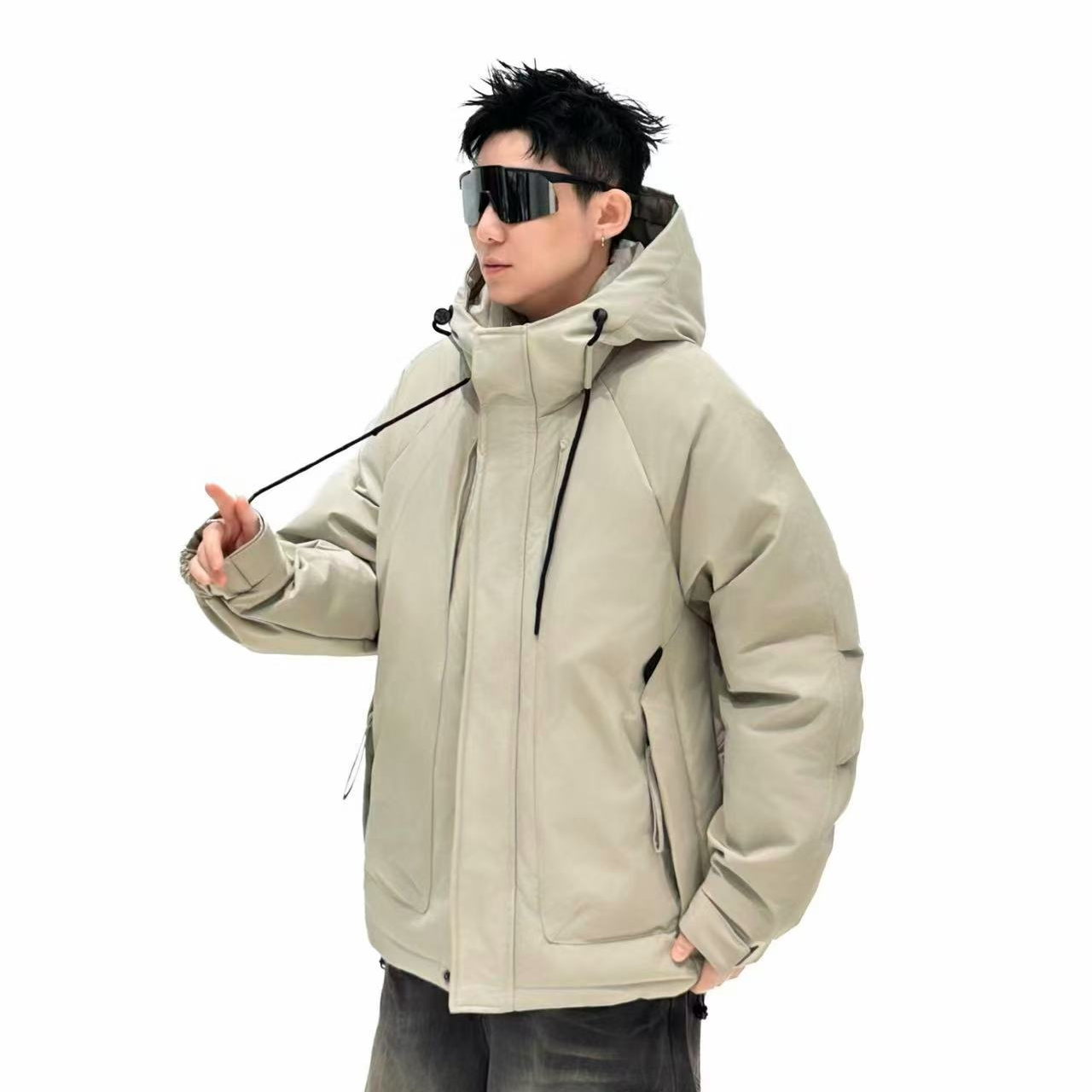 2218白【秋名山】冬季帅气百搭保暖锁温情侣外套