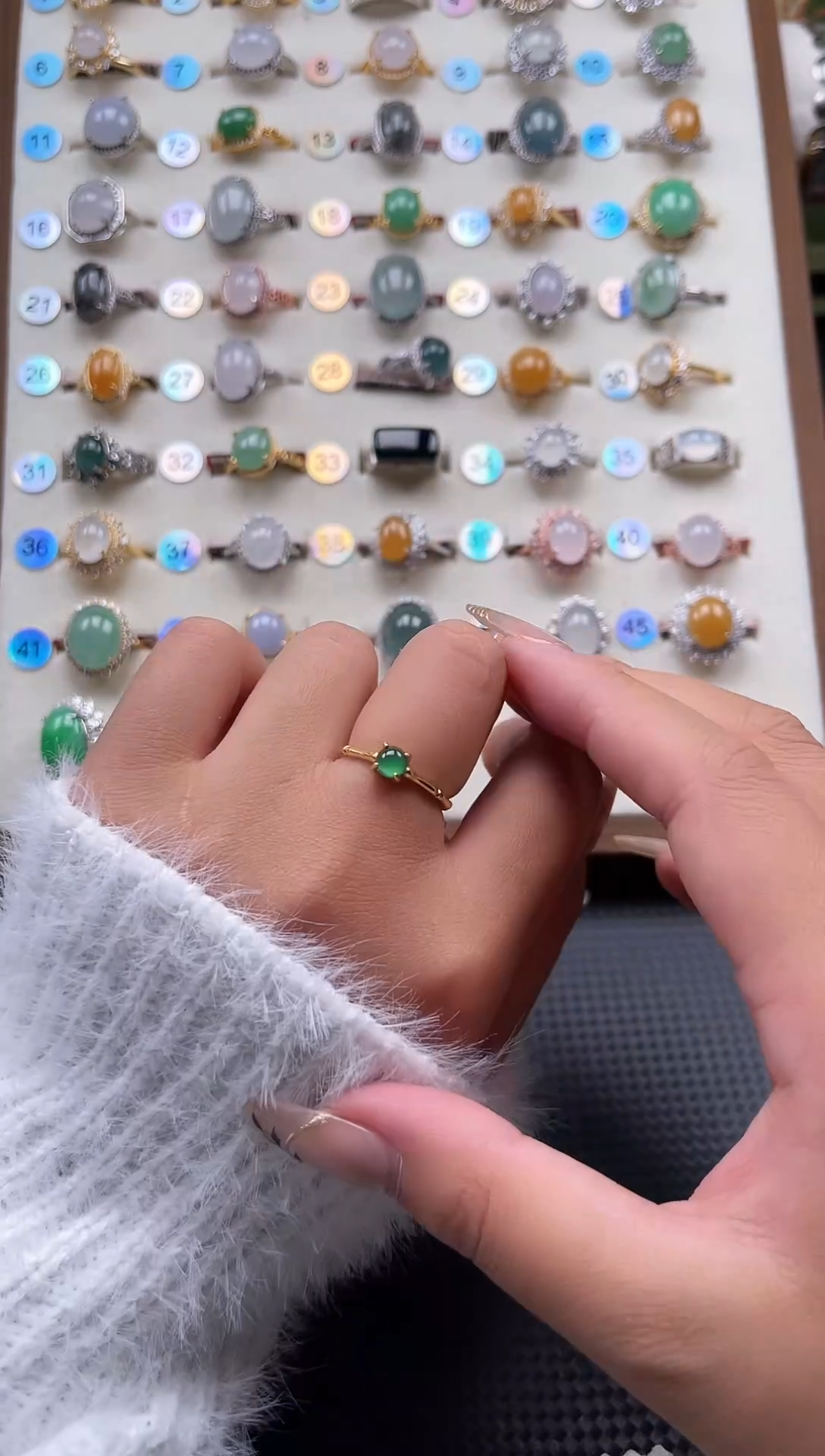 【闪购商品】翡翠戒指银S925镶嵌天然A货翡翠戒指