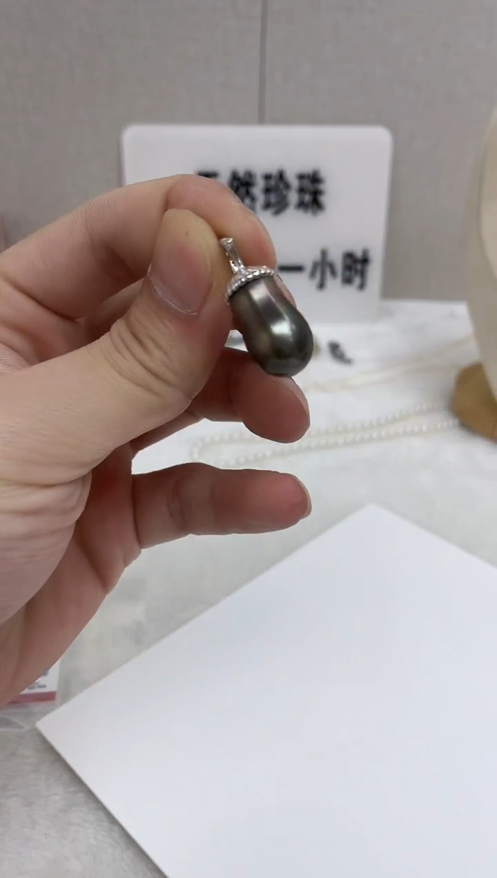 银S925镶嵌颈饰海水珍珠  