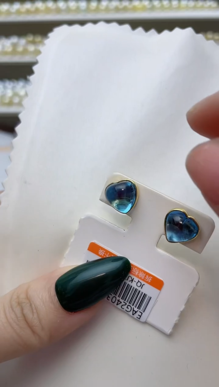 【闪购商品】托帕石耳饰18K金镶嵌A104