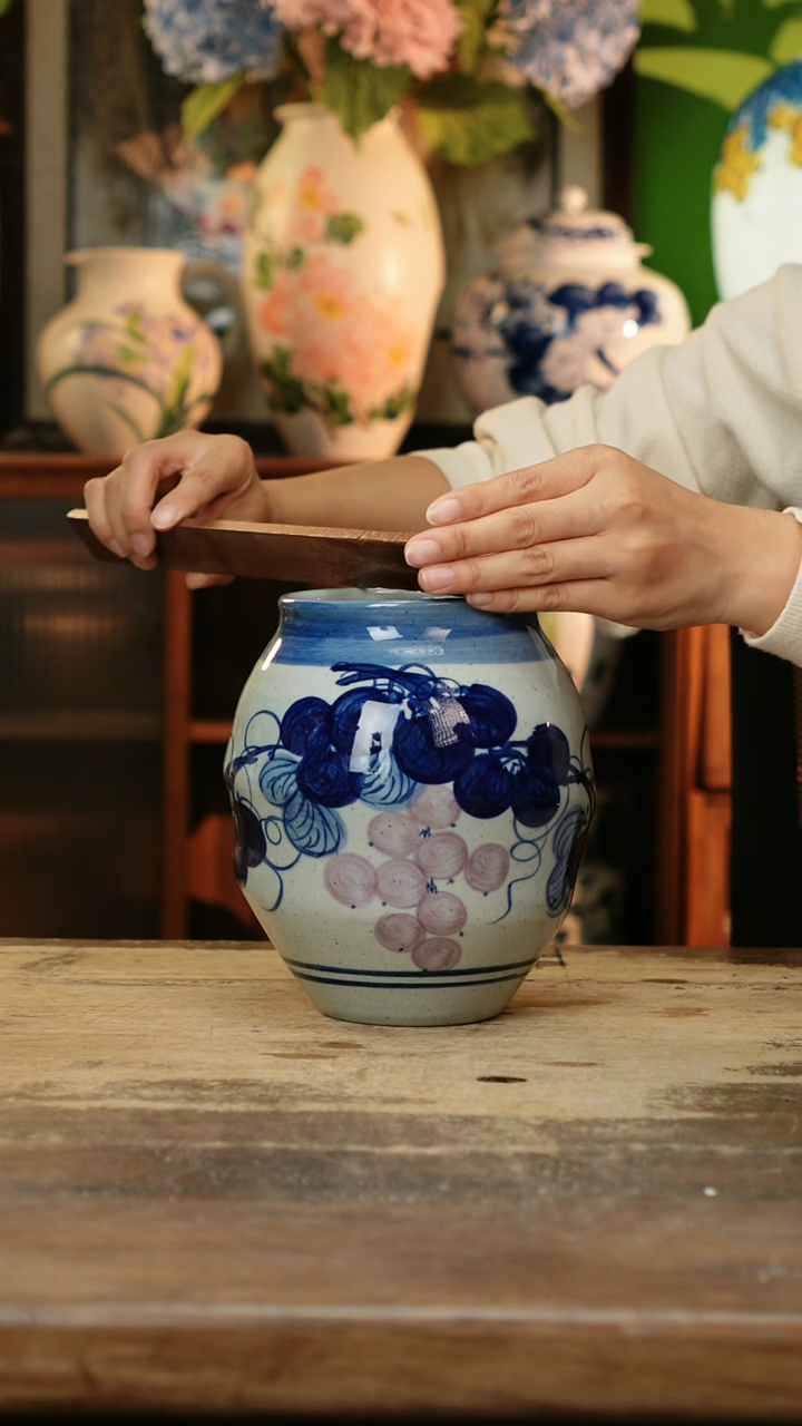 瓷片景德镇纯手工釉下彩精品花瓶