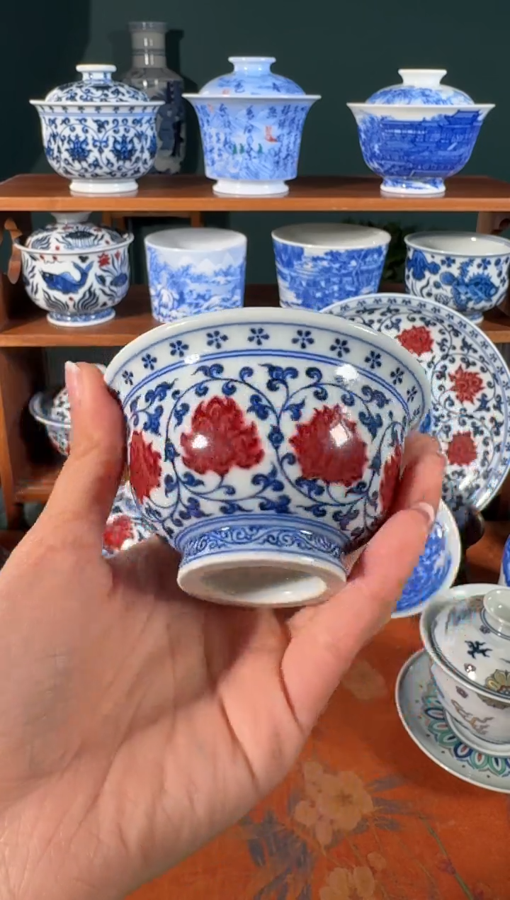 【闪购商品】杯永明尚玩缠枝莲花心压手杯