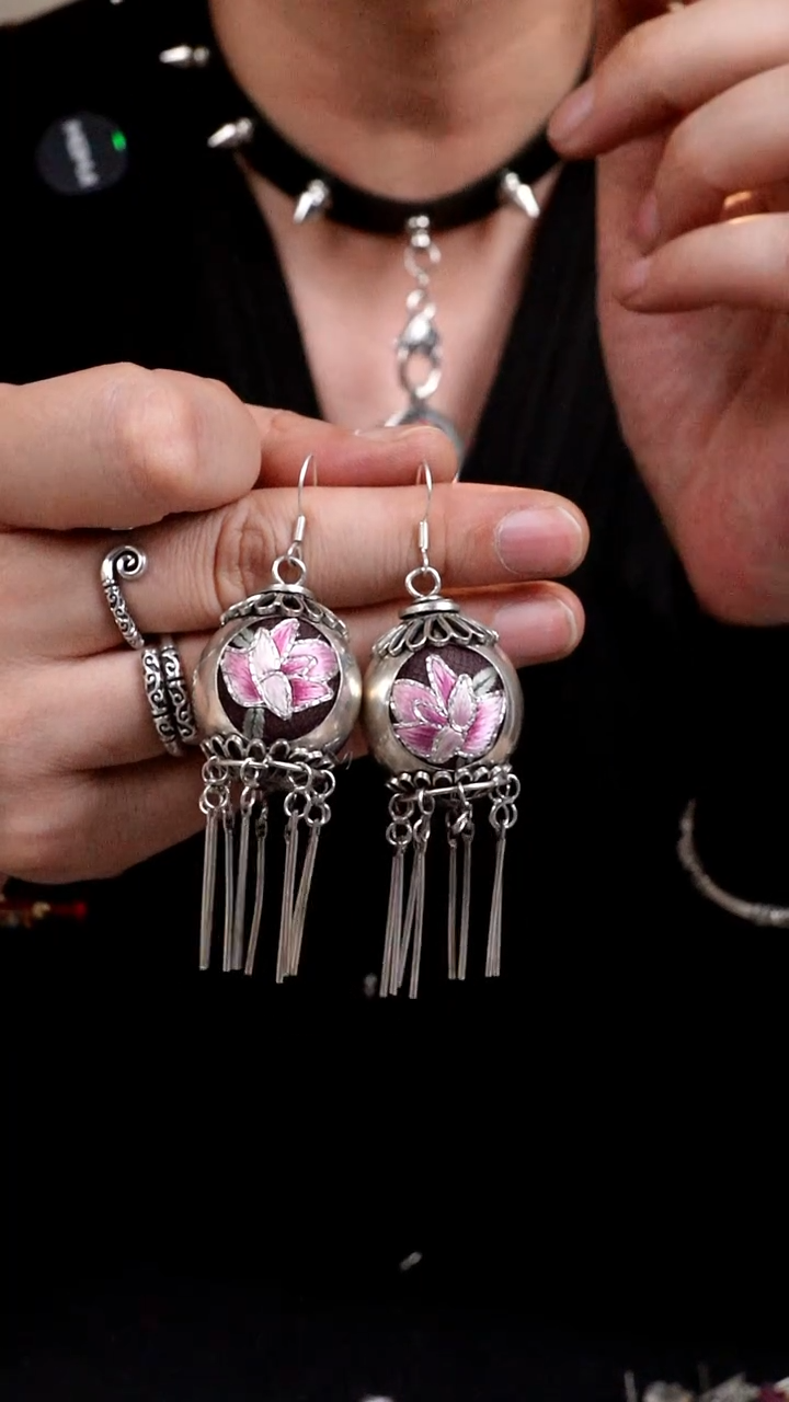 【闪购商品】织绣085非遗手工刺绣耳环