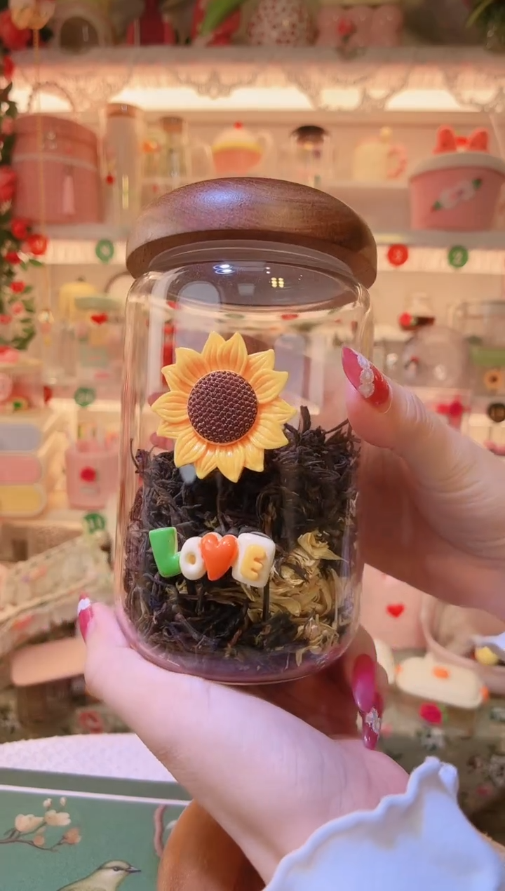 向日葵茶叶罐——手工制作品质好！