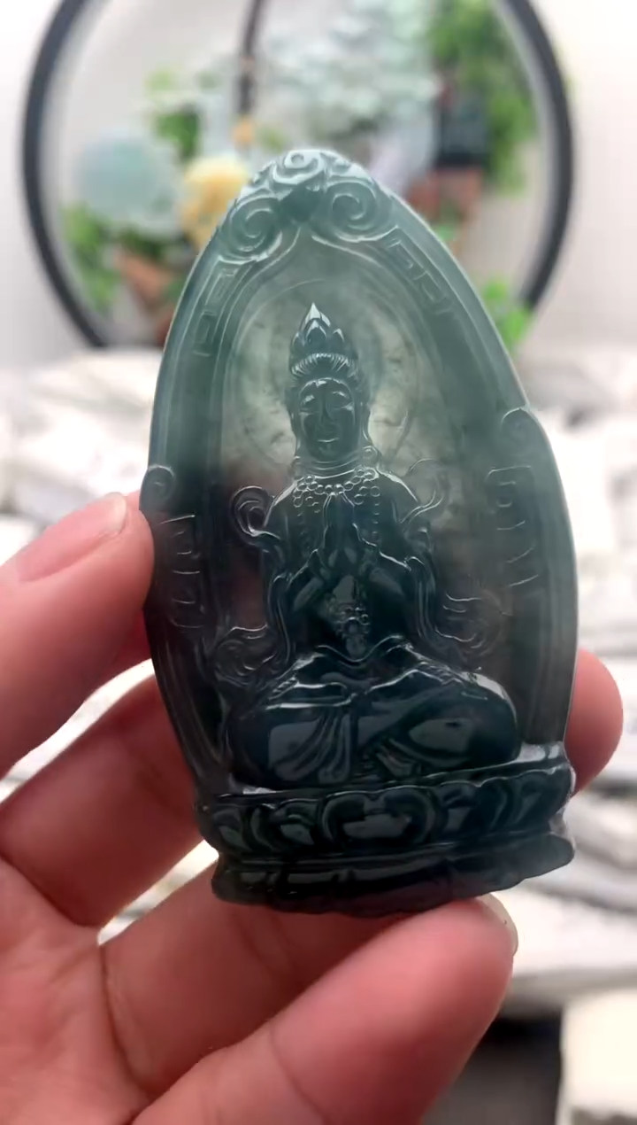 【闪购商品】翡翠颈饰未镶嵌观音【品质一般能接受再拍】