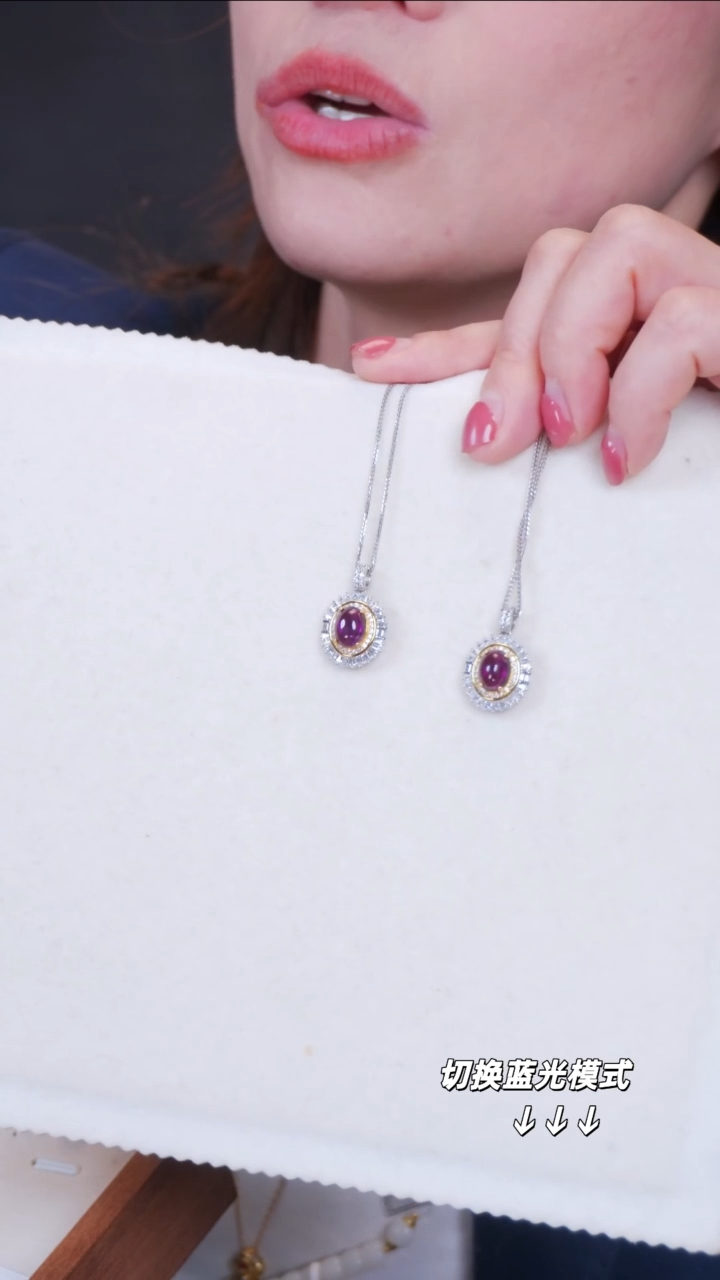 吊坠(赠链)银S925镶嵌石榴石10【】