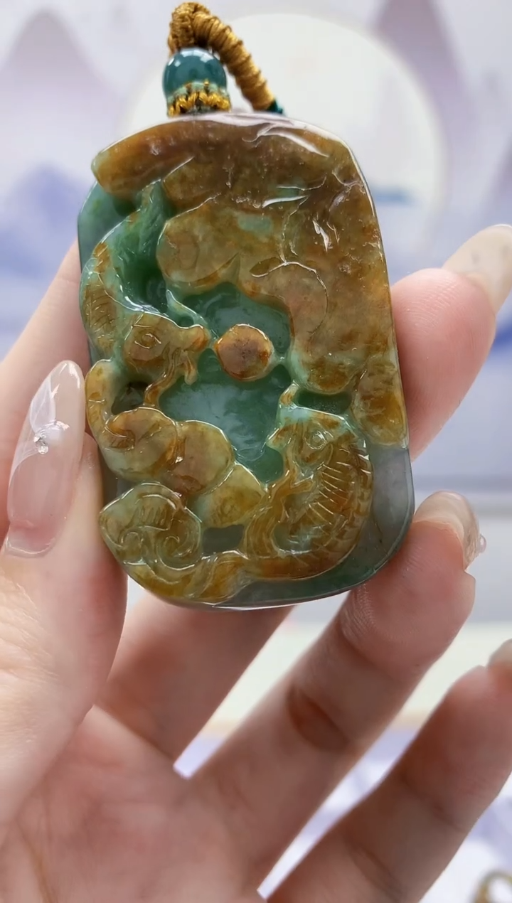 定制翡翠未镶嵌5028jw-毛货挂件60