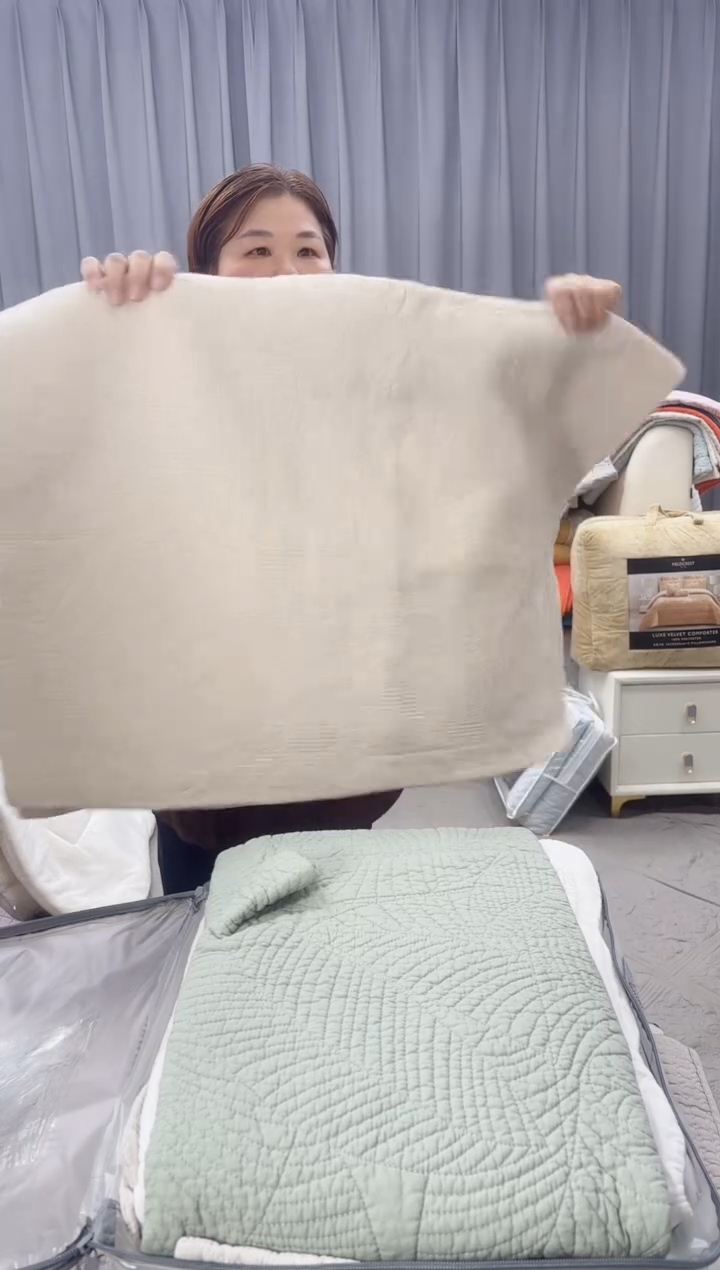 棉米色万年青纯棉枕套一对