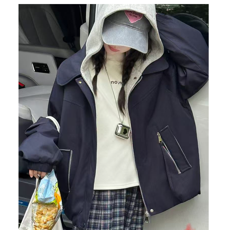 6051高品质女童假两件夹棉拼接外套（二棉）