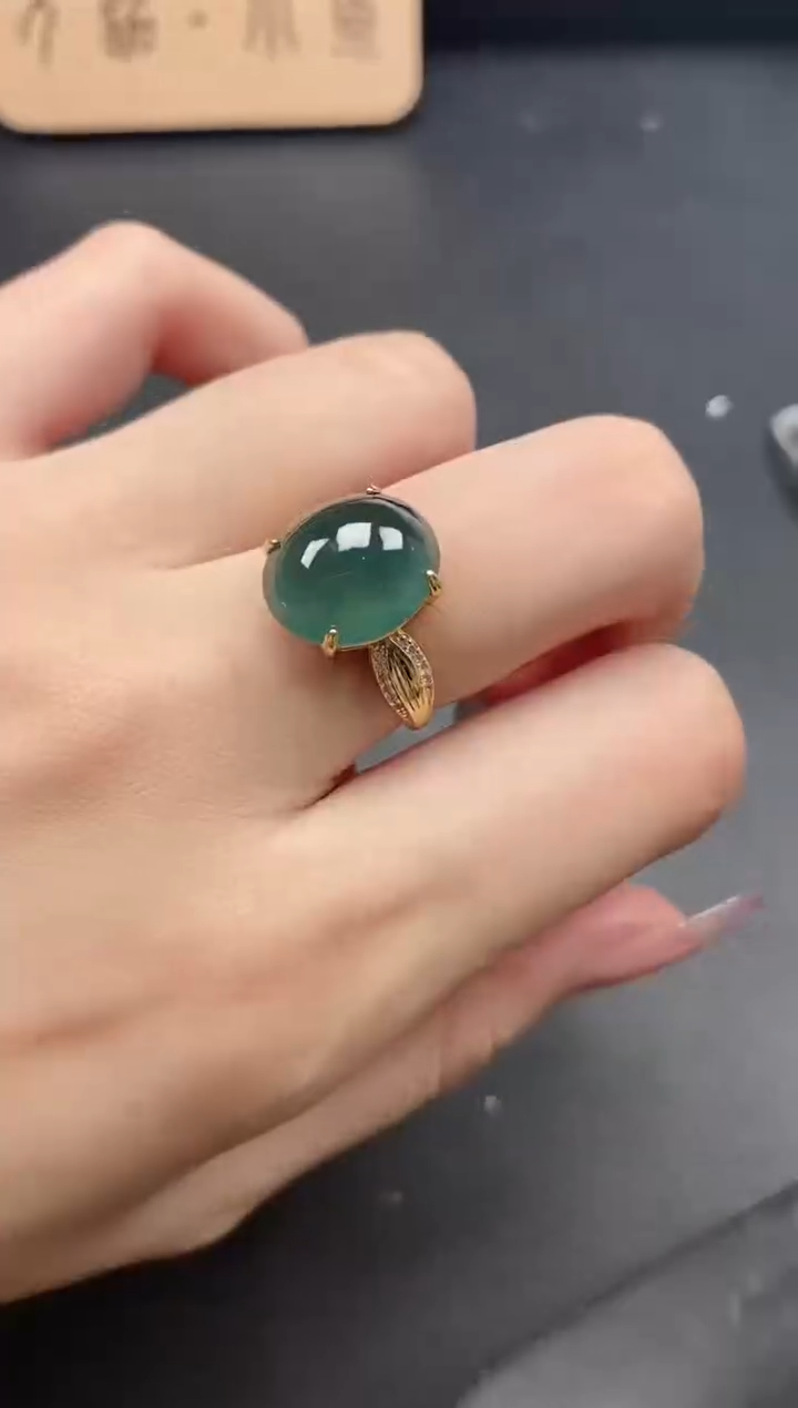 翡翠戒指银S925镶嵌51511