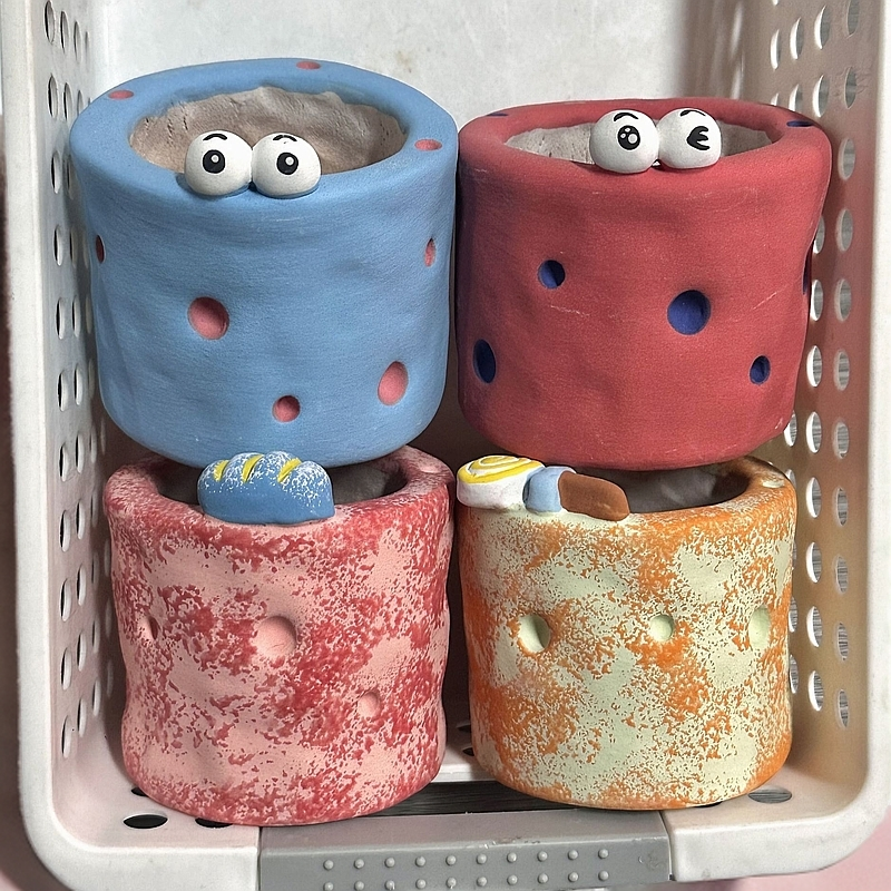 福利炸10只1组 赠1只同款 透气花盆多肉 珍妮麦杆糖心肉锥适用