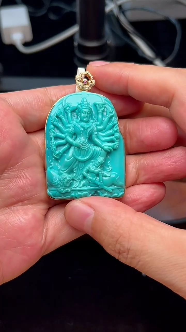 【闪购商品】绿松石吊坠(不含链)18K金镶嵌ZZAK0119-101