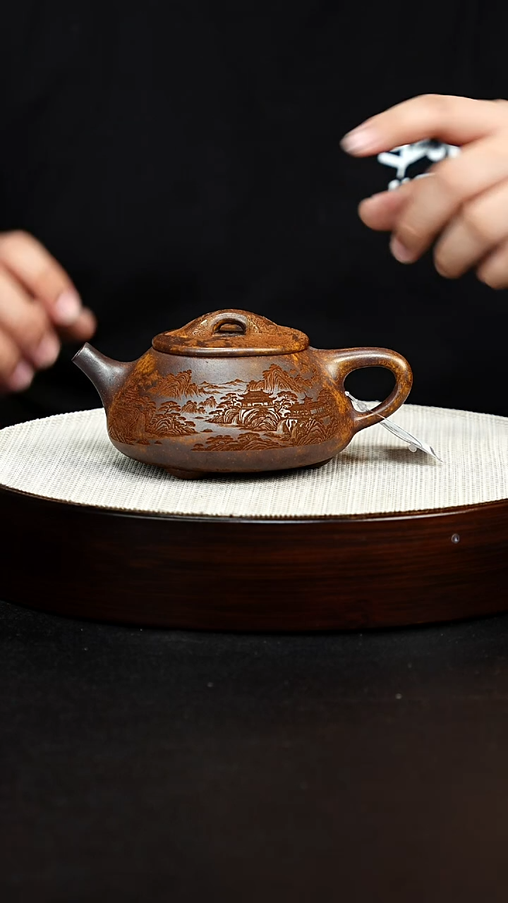 茶壶紫砂宜兴手工原矿紫砂 景州石瓢 龙骨金砂