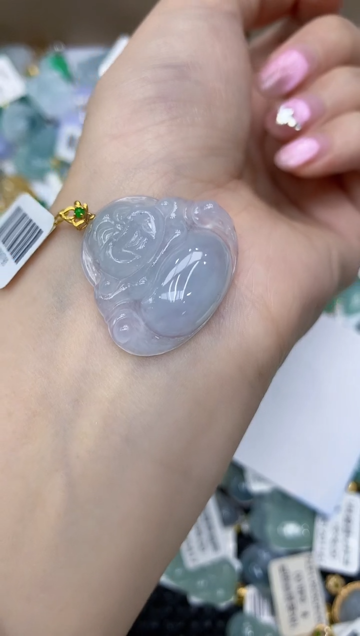 翡翠18K金镶嵌颈饰111111111