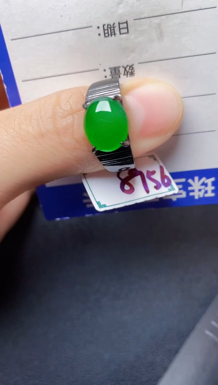银S925镶嵌戒指翡翠222222222