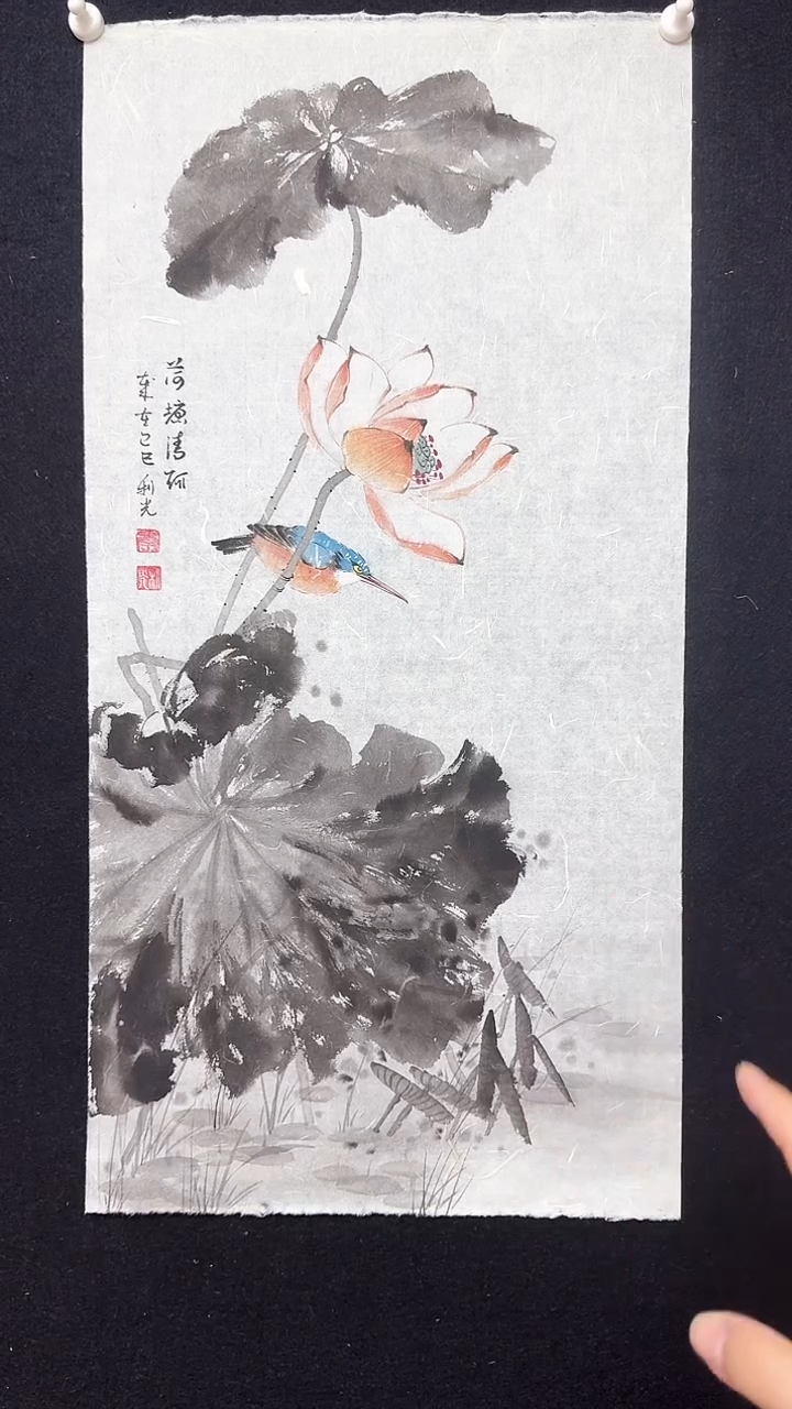 【闪购商品】国画水墨花鸟蓝鸟