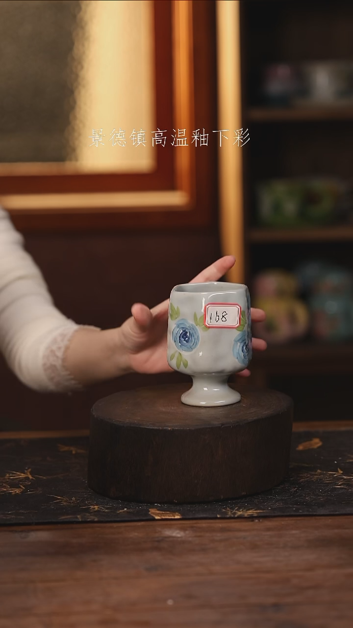 陶瓷景德镇高温釉下手绘陶瓷@L168@