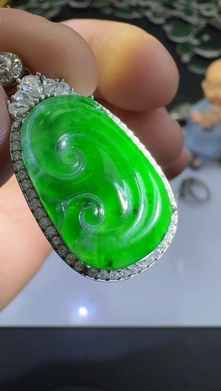 【闪购商品】翡翠颈饰银S925镶嵌-00056618