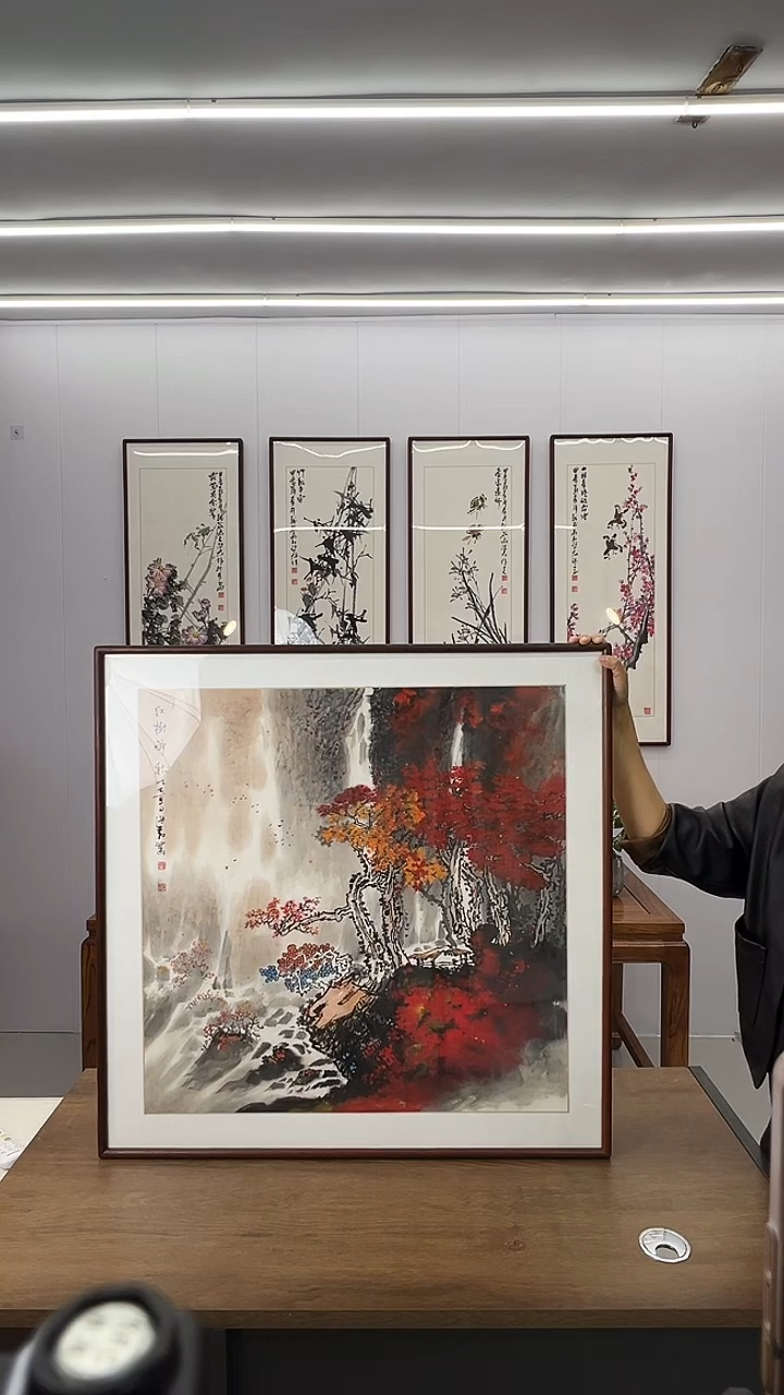 国画董海君  80*80 红树醉秋