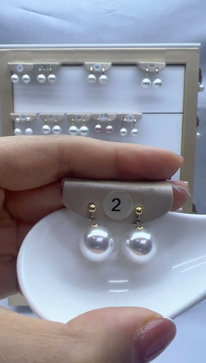 【闪购商品】淡水珍珠耳饰18K金镶嵌2