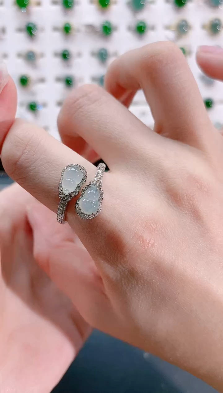【闪购商品】翡翠戒指银S925镶嵌天然翡翠