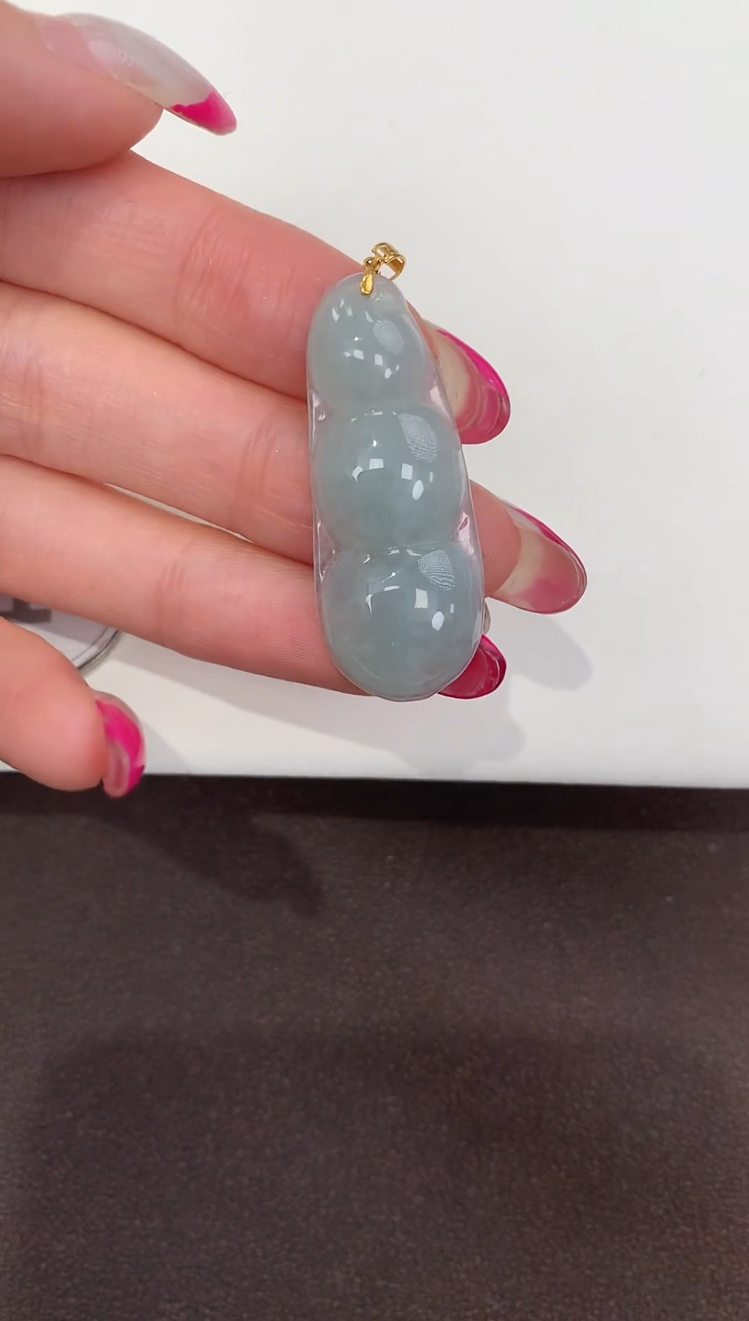 颈饰18K金镶嵌翡翠缅甸a货翡翠