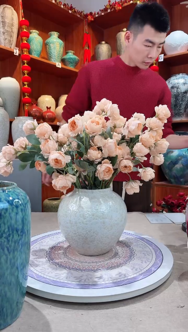 【闪购商品】瓶陶瓷花瓶 无花茶白小号