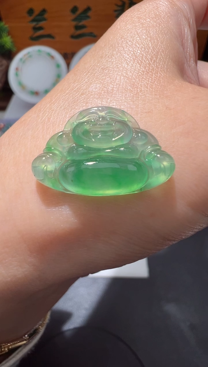 【闪购商品】定制翡翠未镶嵌14.6*22.4*3.9佛公