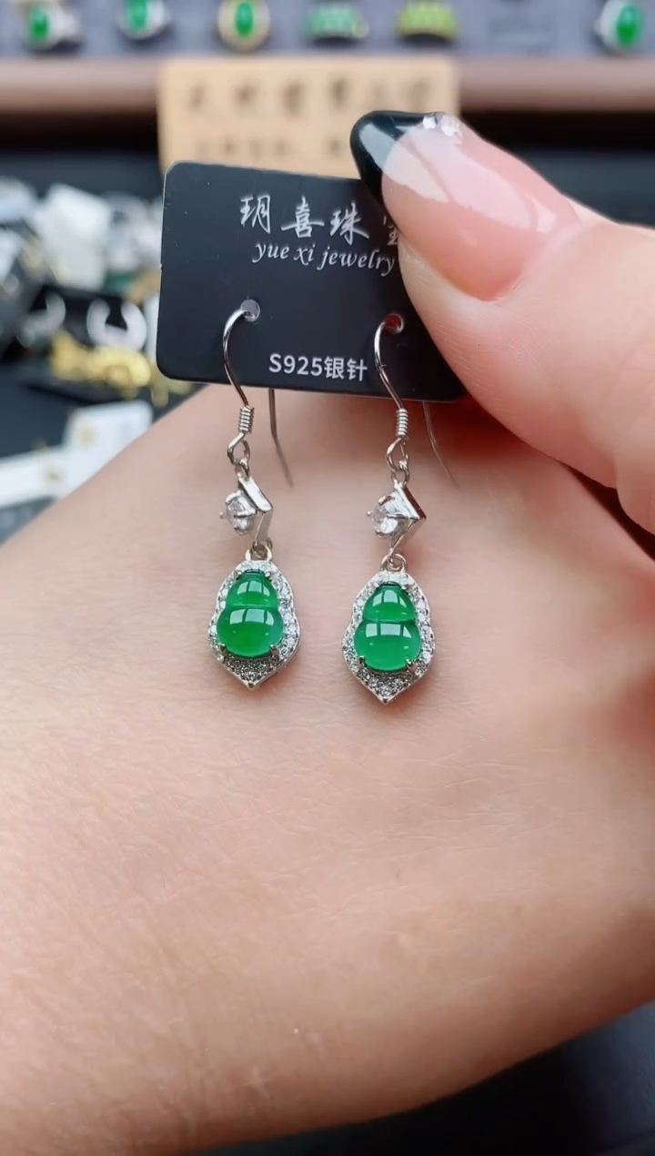 银S925镶嵌戒指翡翠1