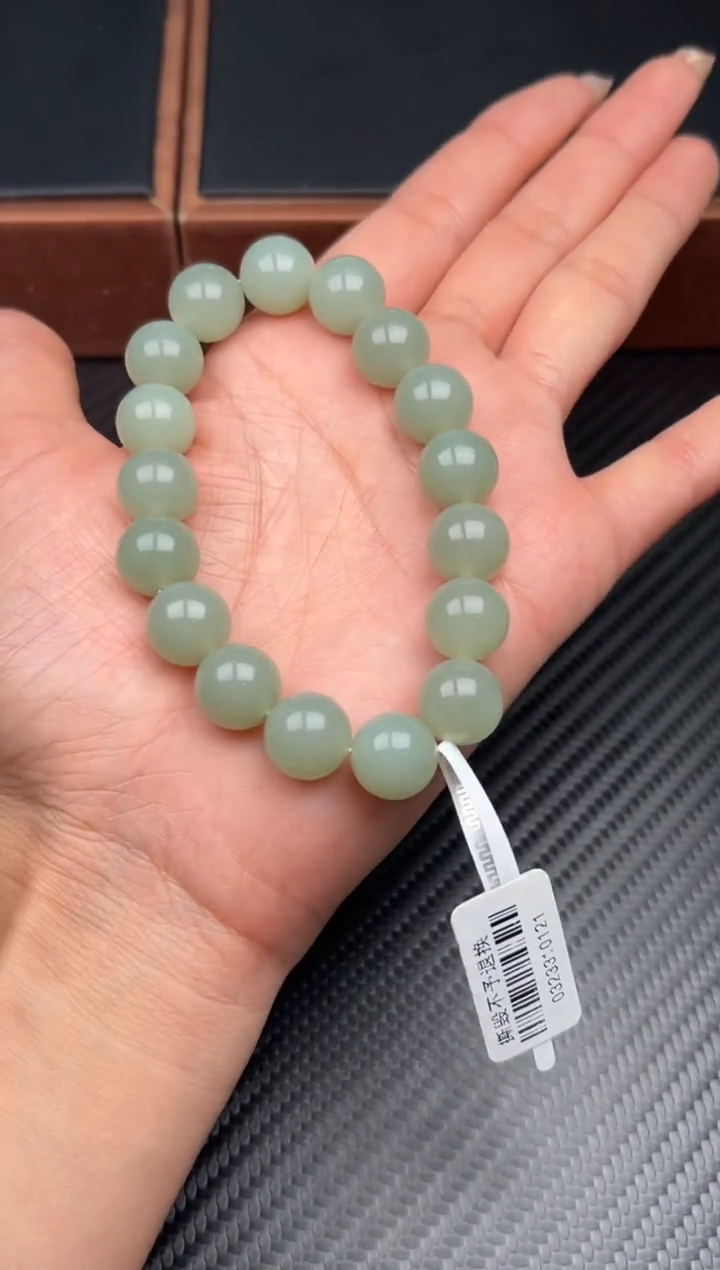 未镶嵌手串和田玉且末微色差近矿卡12