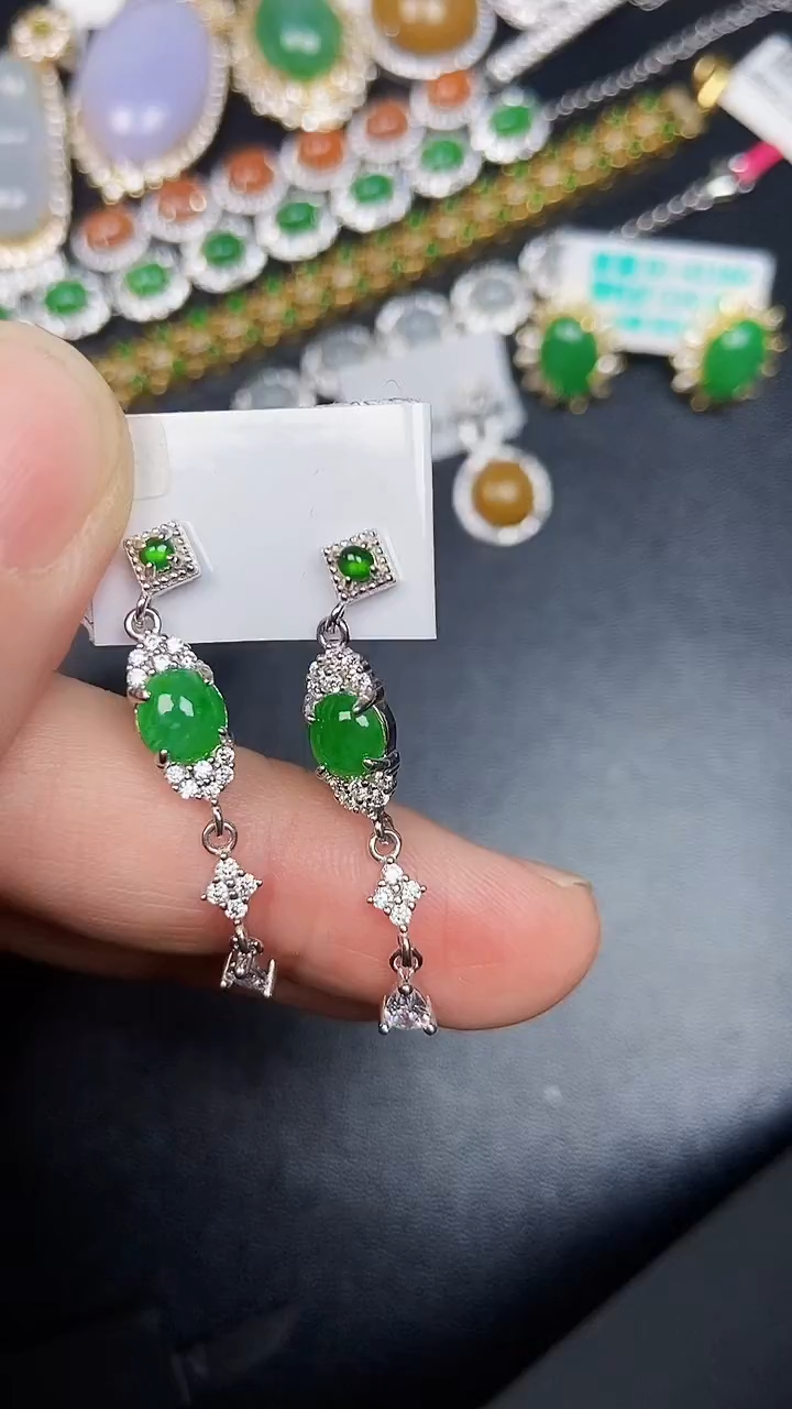 银S925镶嵌戒指翡翠3770