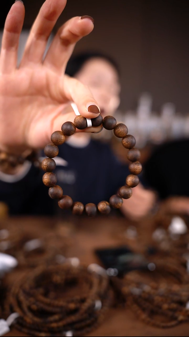 沉香手串【直播福利】10mm棋楠沉香圆珠单圈手串