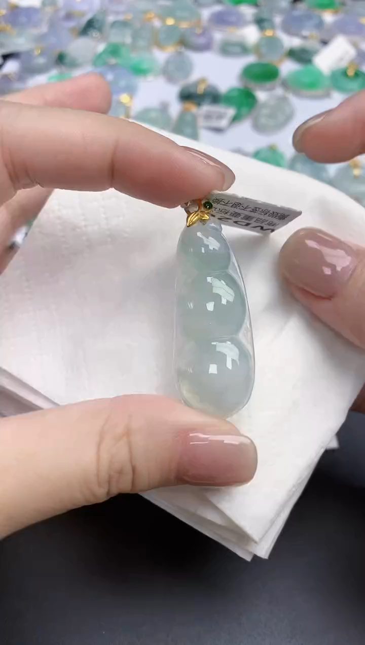 【闪购商品】翡翠颈饰18K金镶嵌天然缅甸翡翠A货