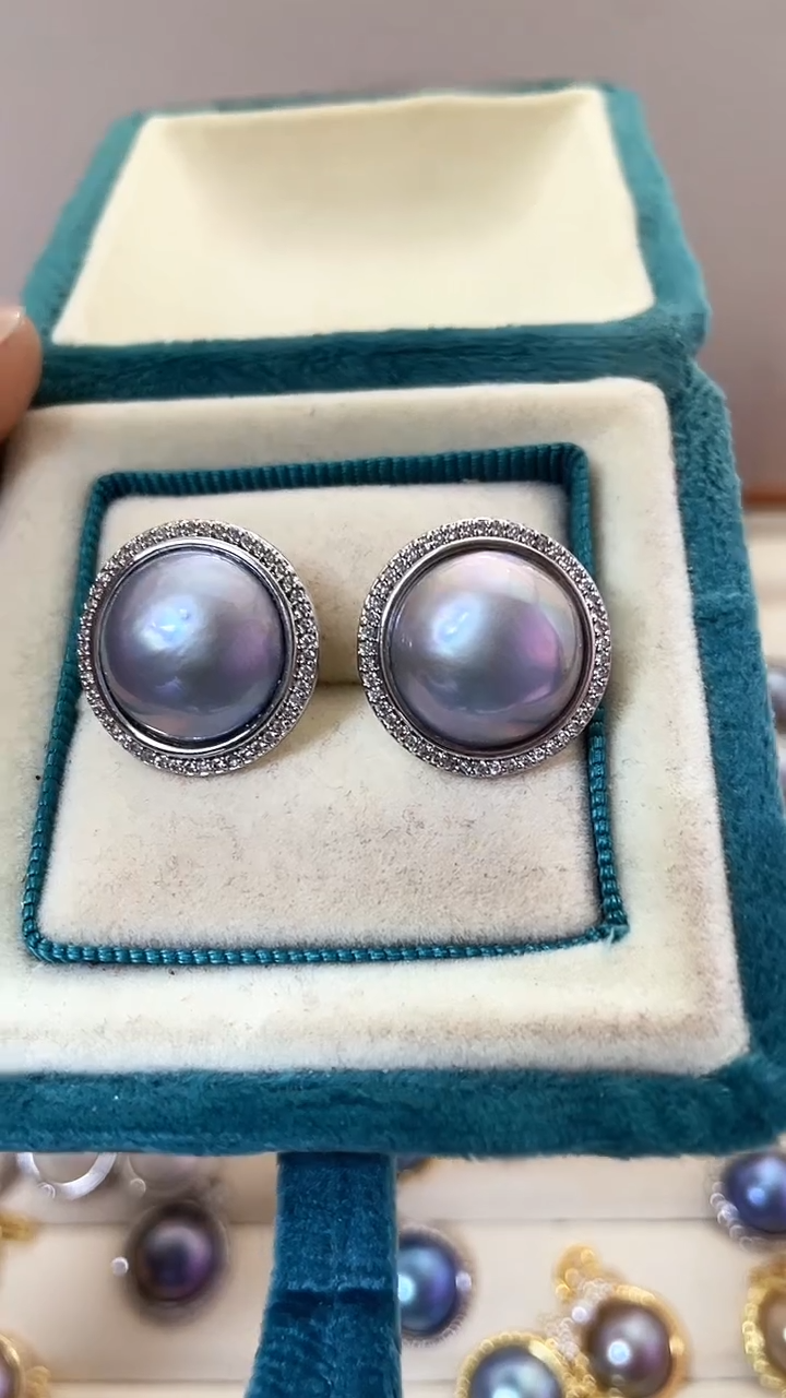 耳饰拼合珍珠（马贝珠）未镶嵌15