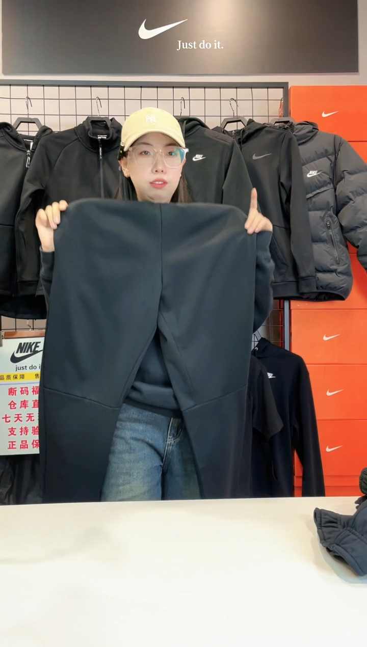 93254 黑色加绒直筒长裤XL码160斤-180斤