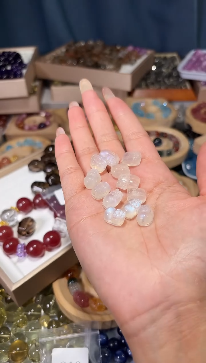 未镶嵌手串水晶H41蓝月光貔貅宽卡9单颗