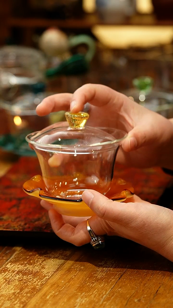 【闪购商品】禾器/禾玉盖碗/幻彩金玉